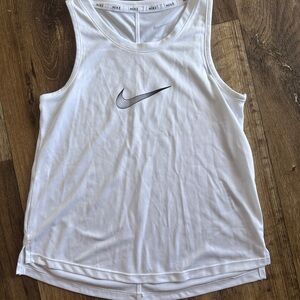 Nike Women's White Tank Top with Black Logo